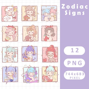 Cyfrowe znaki zodiaku duży klipart/naklejka/GoodNotes/materiał do planowania.PNG