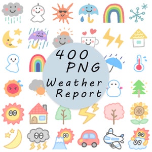 Digital Cute Weather Report Clipart/Icon/Sticker/GoodNotes/Planner Material.PNG