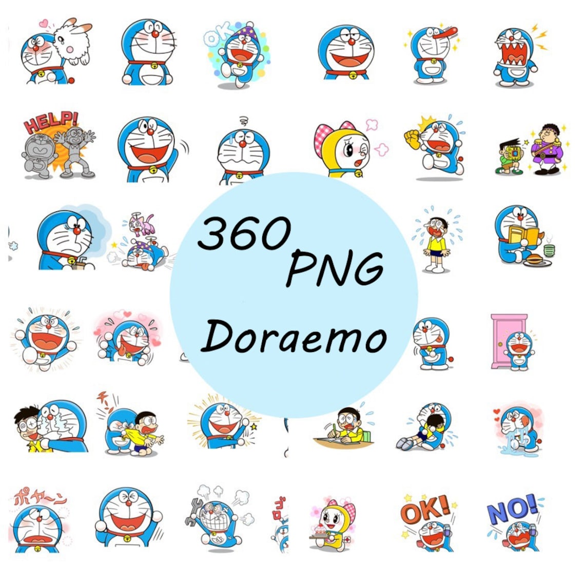 Digital Doraemon Character Clip Art/sticker/goodnotes/planner Material