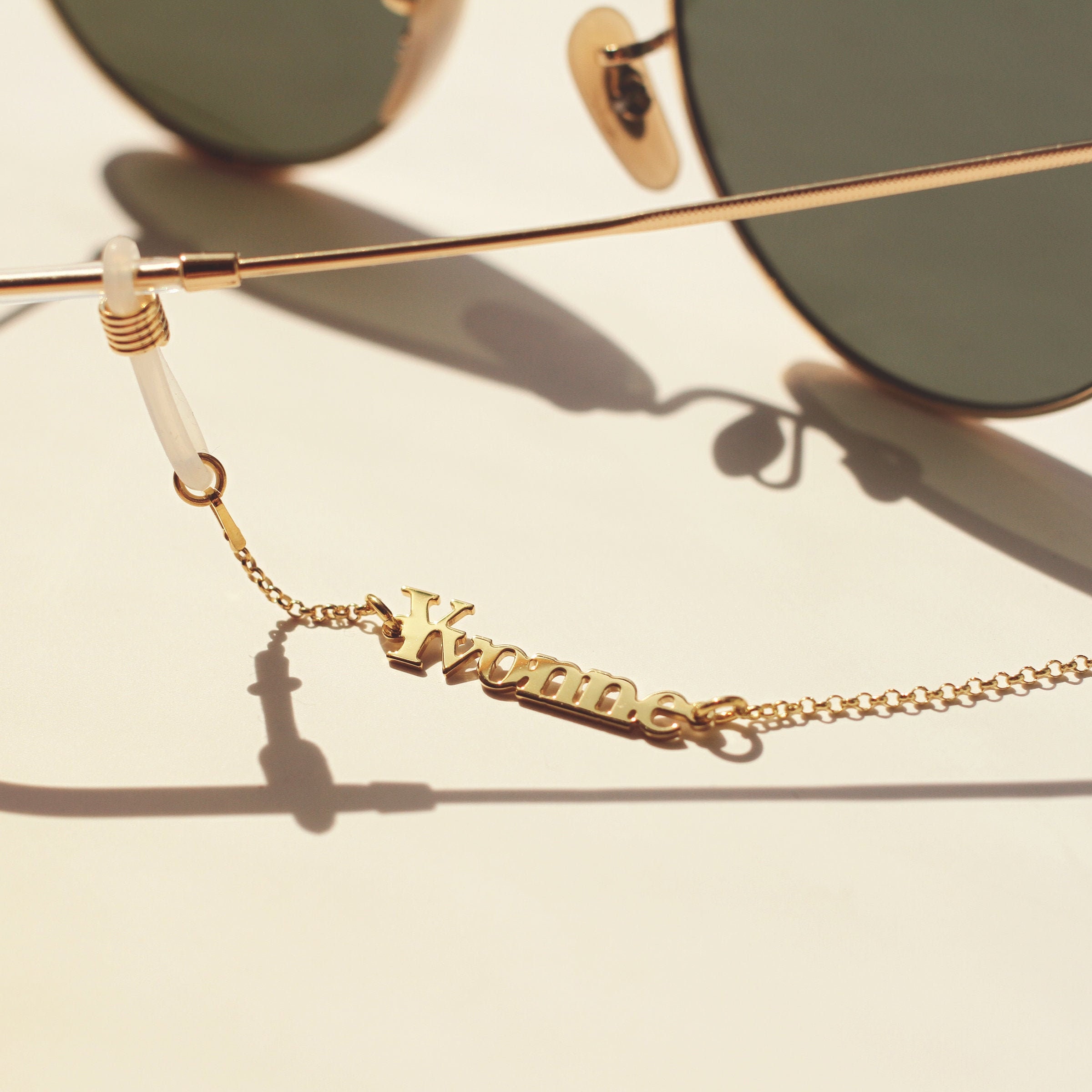 Personalized Eyeglasses Chain Holder with Classy font, Sunglasses Cha…
