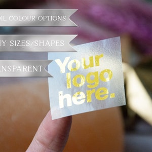 Transparent Foil Stickers, Custom Small Business Labels, Personalized Foil Logo Stickers, Shiny Metal Packing Stickers, Real Gold Foil Label
