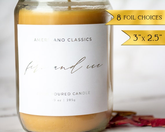 Custom Candle Labels with Gold Foil, 3 Inch Jar Labels, Matte White Label, Wax Melt Packaging Sticker, Logo Packing Stickers, Rose Gold Foil