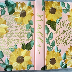 Hand Painted BIble, Hand Painted Journaling Bible- KJV, ESV, NIV, etc.