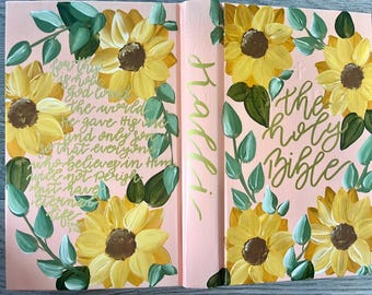 Hand Painted BIble, Hand Painted Journaling Bible- KJV, ESV, NIV, etc.