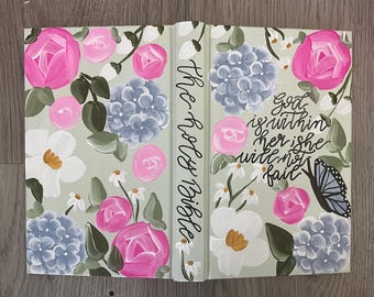 Hand Painted BIble, Hand Painted Journaling Bible- KJV, ESV, NIV, etc.