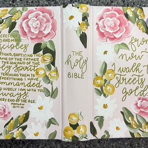 Hand Painted BIble, Hand Painted Journaling Bible- KJV, ESV, NIV, etc.
