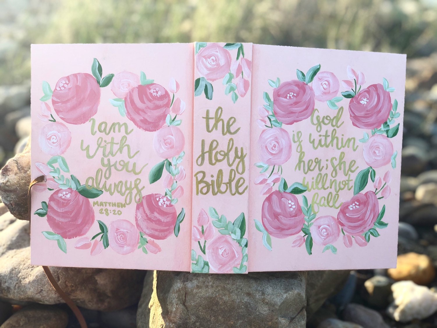 Hand painted Bible, Hand Painted Journaling Bible, ESV, NKJV, CSB, Catholic, etc.