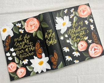 Hand painted Bible, Hand Painted Journaling Bible, ESV, NKJV, CSB, Catholic, etc.