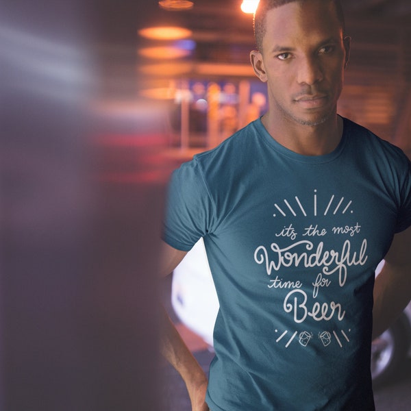 Its The Most Wonderful time for Beer, Christmas organic t-shirt