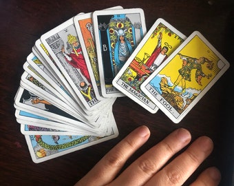 3 card spread, past present future spread with additional cards as needed