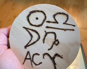 Astrology Wood etched Coasters