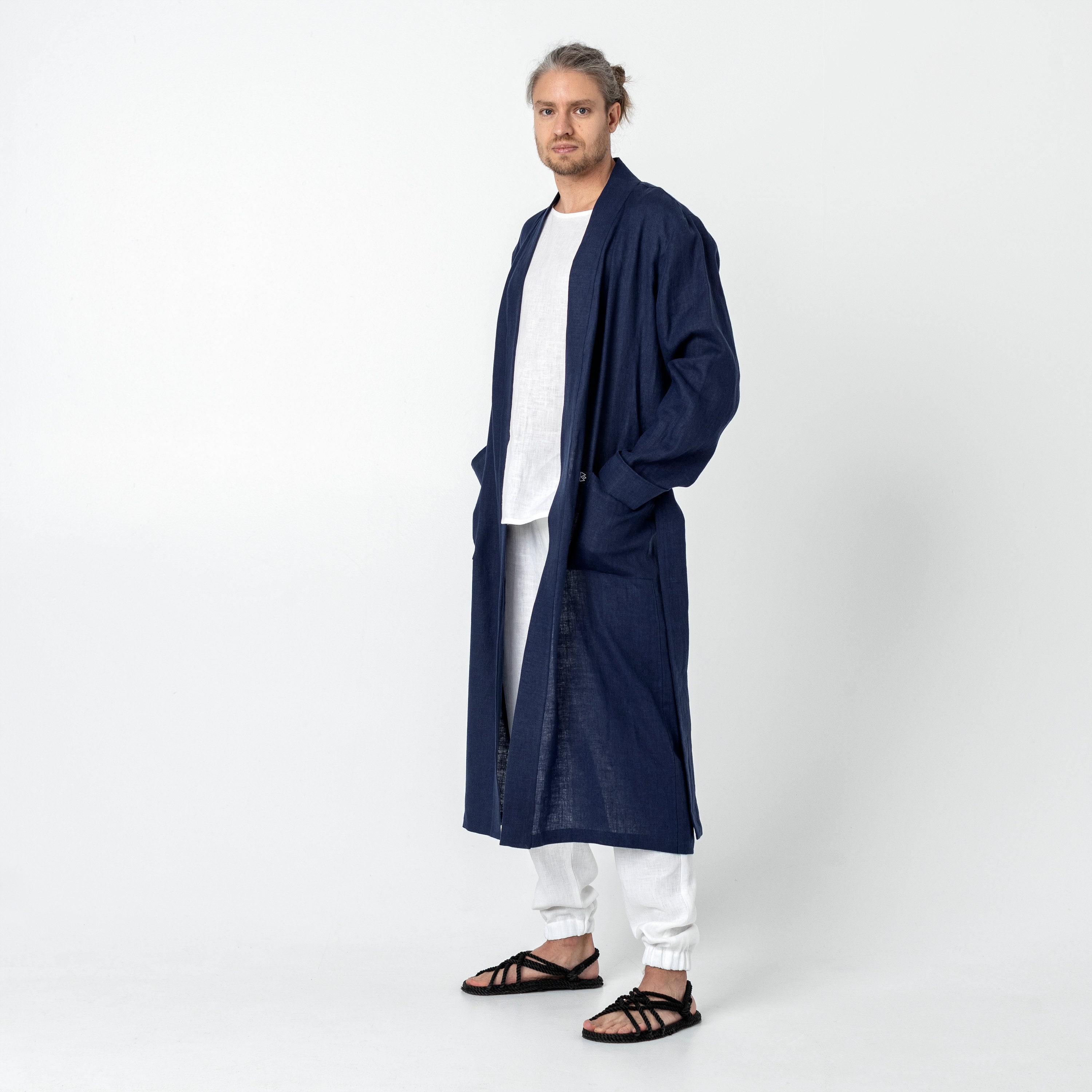 Linen Kimono Cardigan for Men Linen Cardigan Mens Cardigan Etsy