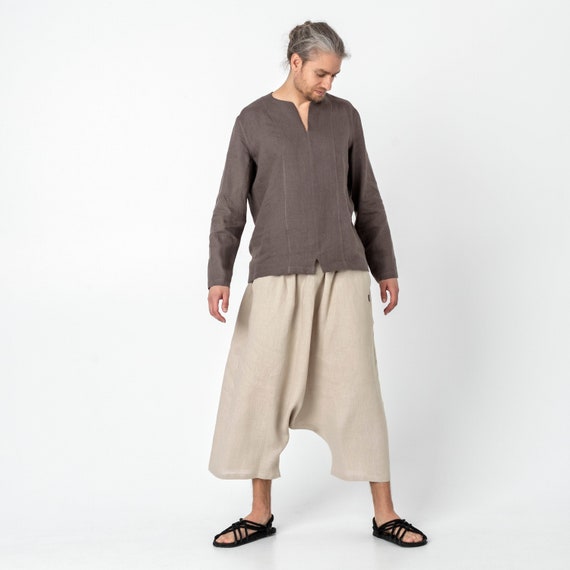 Pantalones de lino para hombre Pantalones lino - Etsy España