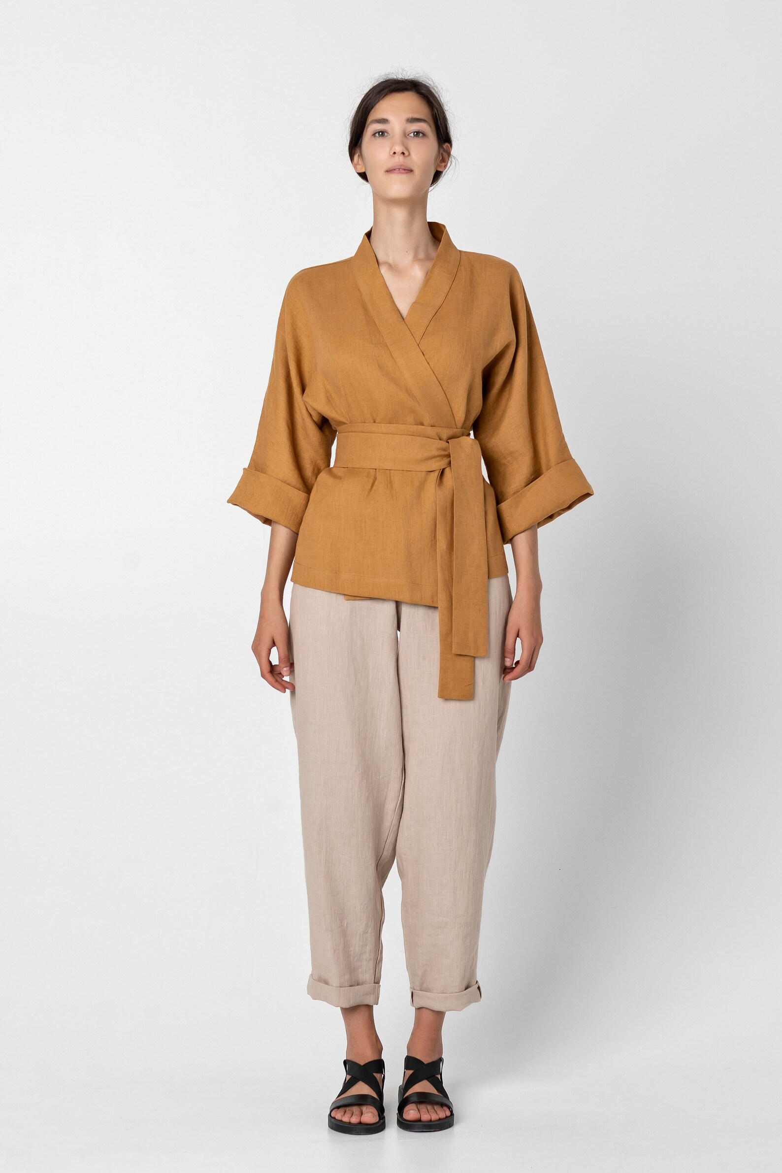 Linen Kimono Top Linen Apparel Women Kimono Kimono for Etsy