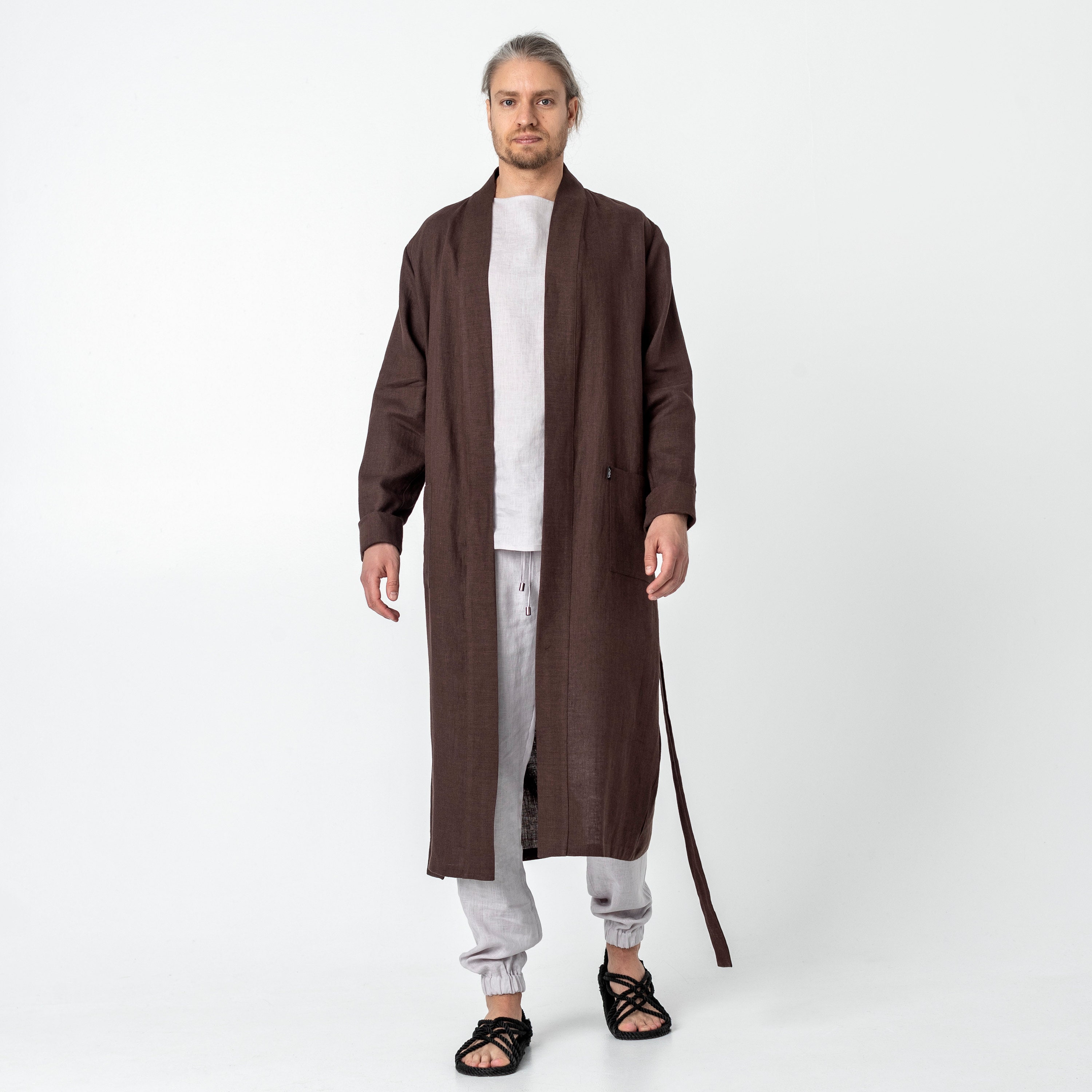 Linen Kimono Cardigan for Men Linen Cardigan Mens Cardigan Etsy