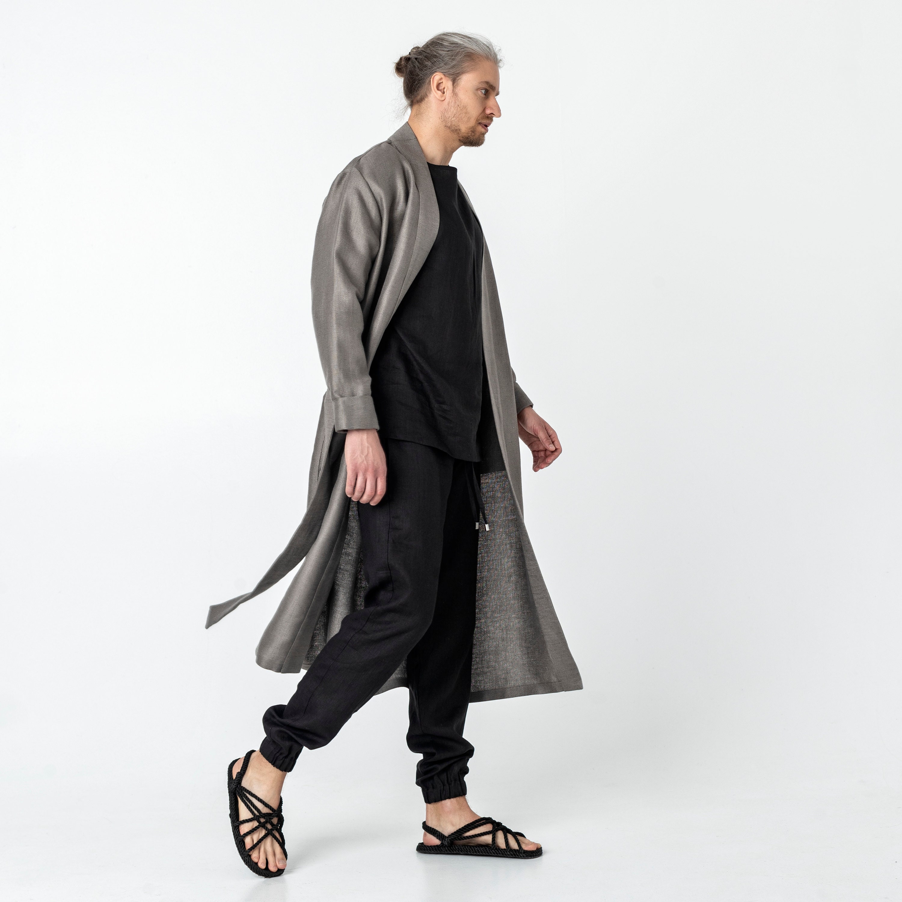 Linen Kimono Cardigan for Men Linen Cardigan Mens Cardigan Etsy