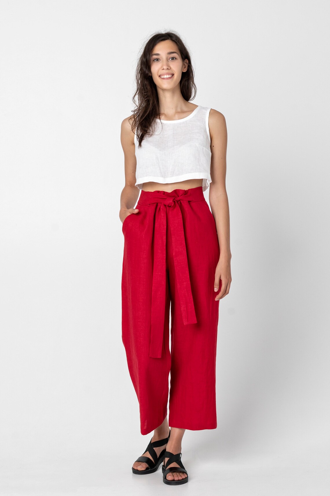 Linen Pants For Women Wide Leg Linen Trousers Linen Etsy
