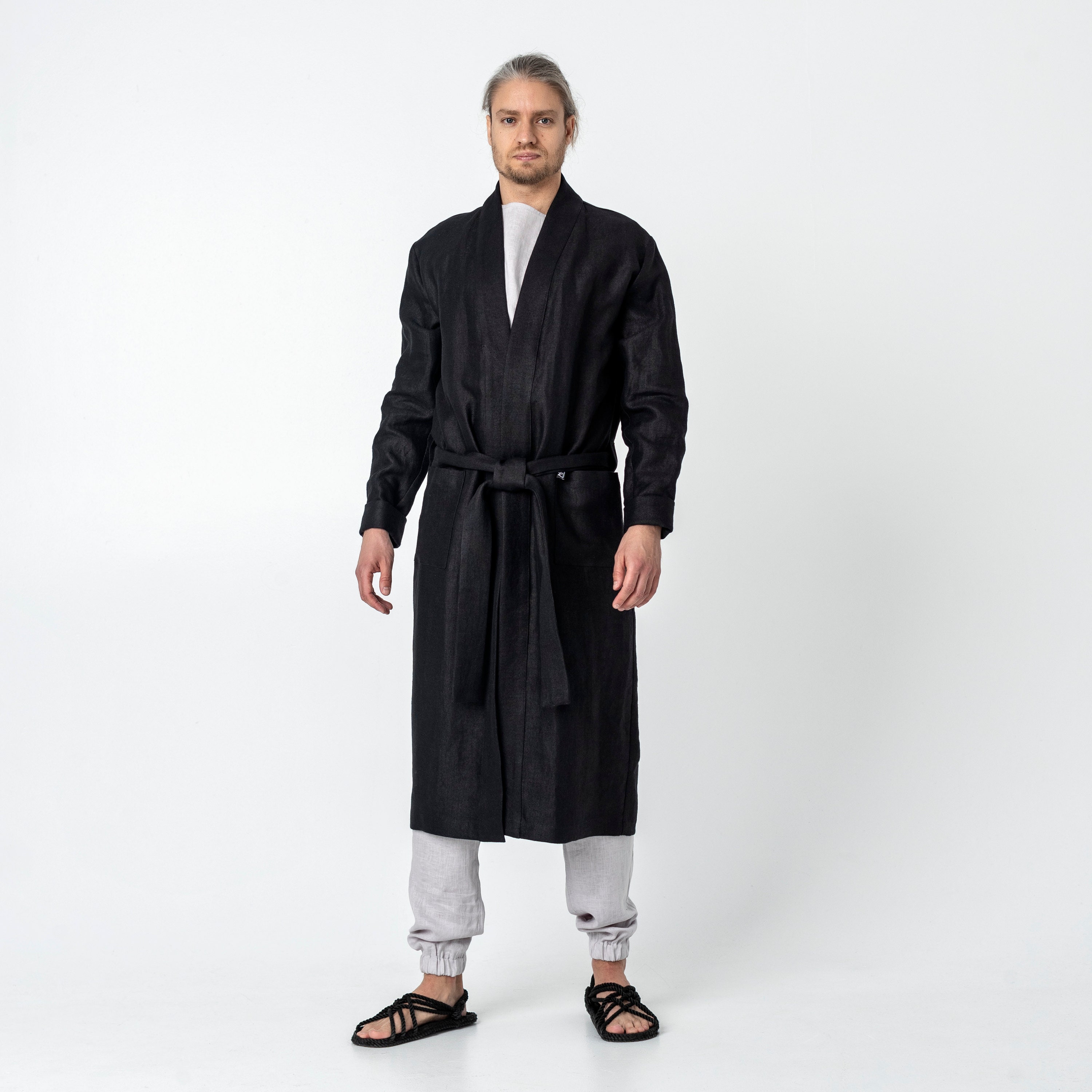 Linen Kimono Cardigan for Men Linen Cardigan Mens Cardigan Etsy