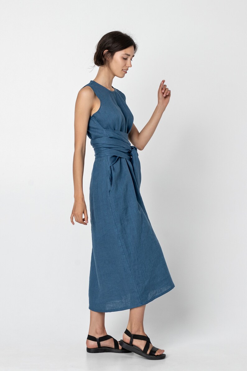 Sleeveless Linen Dress Linen Dress Summer Dress Sustainable Etsy