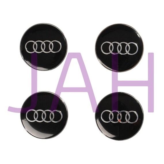 4pcs Car Wheel Center Hub Caps Cover 60mm Black Wheel Hub Logo Caps Center Cover Emblem Compatible fit for Audi car 