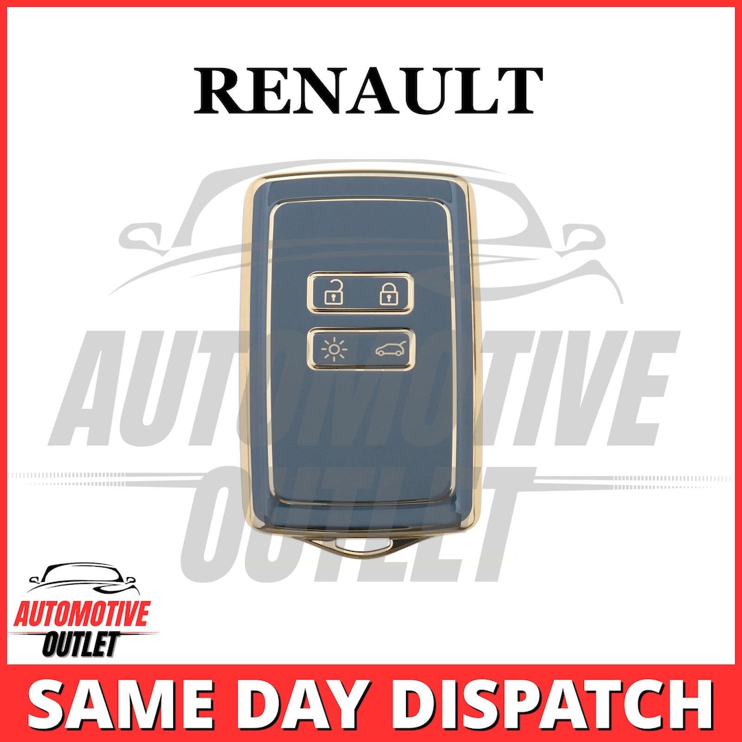 Cover per chiave auto, compatibile con Renault Clio Dacia Espace Master Megane Talisman Scenic Kadjar 4 tasti, cover portachiavi in silicone TPU con portachiavi, Nero