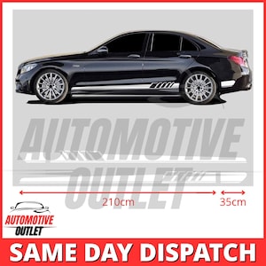 2PCS Side Skirt AMG Edition Car Sticker for MERCEDES Benz C Class Gloss White UK