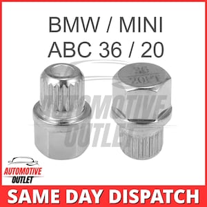Master Locking Wielmoer Beveiligingssleutel Abc 36/20 Spline Bout Ribben voor BMW Mini