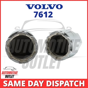 Pode incluir: Duas chaves de segurança de roda em metal prateado para veículos Volvo, rotuladas como 7612. Cada ferramenta apresenta um corpo cilíndrico com um padrão interno dentado especializado, concebido para remover porcas de roda específicas.