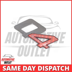 Q4 Rear Boot Trunk Badge Emblem for Maserati Ghibli Quattroporte, Matt Black Red