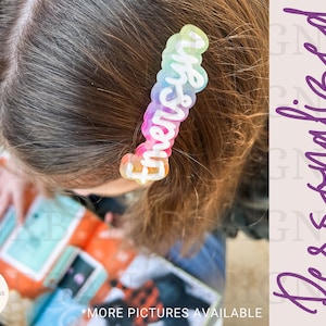 Personalized Name Hair Clip, Name Clip, Personalized Hair Bow, Alligator Clip, Acrylic Name Clip, Hair Accessory, Gifts for Her, Custom Name