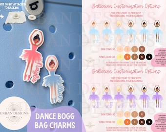 Bogg Bag Charms, Ballerina Charm, Bag Charms, Ballet Bag, Personalized Ballet Charm, Dance Bag, Ballet Mom, Ballet, Ballerina