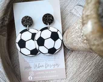 Soccer Dangle Earring for her, Soccer season, Soccer Mom, Soccer Mom gift, Soccer gift, Sport Earring, Soccer Apparel, Number Earring