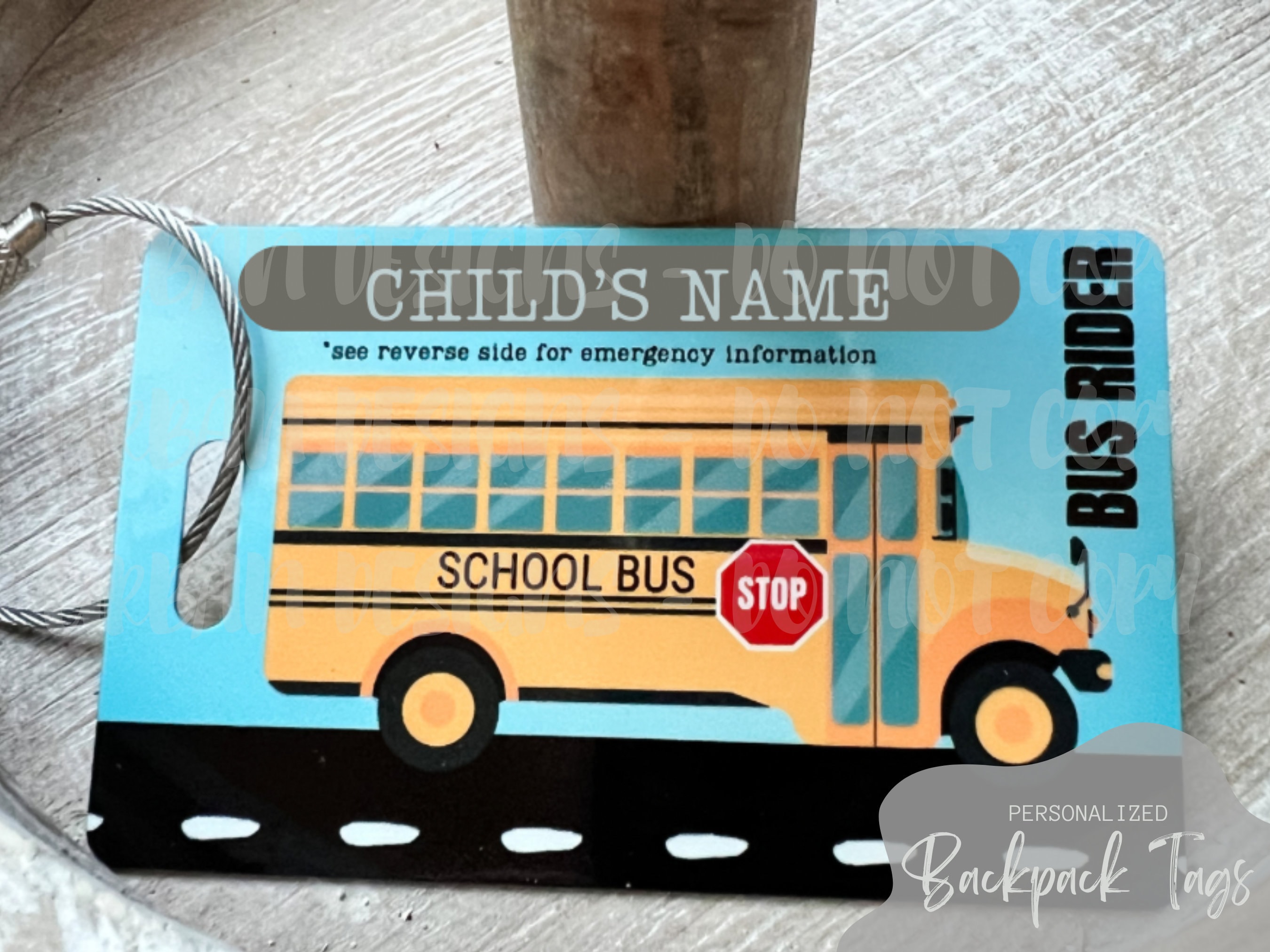 Personalized Backpack Tag, Back to School, Backpack Tags, Student Tag, Bus Rider, School Items, Emergency Tag, Emergency Contact Information