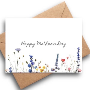Mother’s Day Card, Wildflowers Flower Card, Watercolour Botanical Cards, Greeting Cards, Mother’s Day Gift, Floral Cards