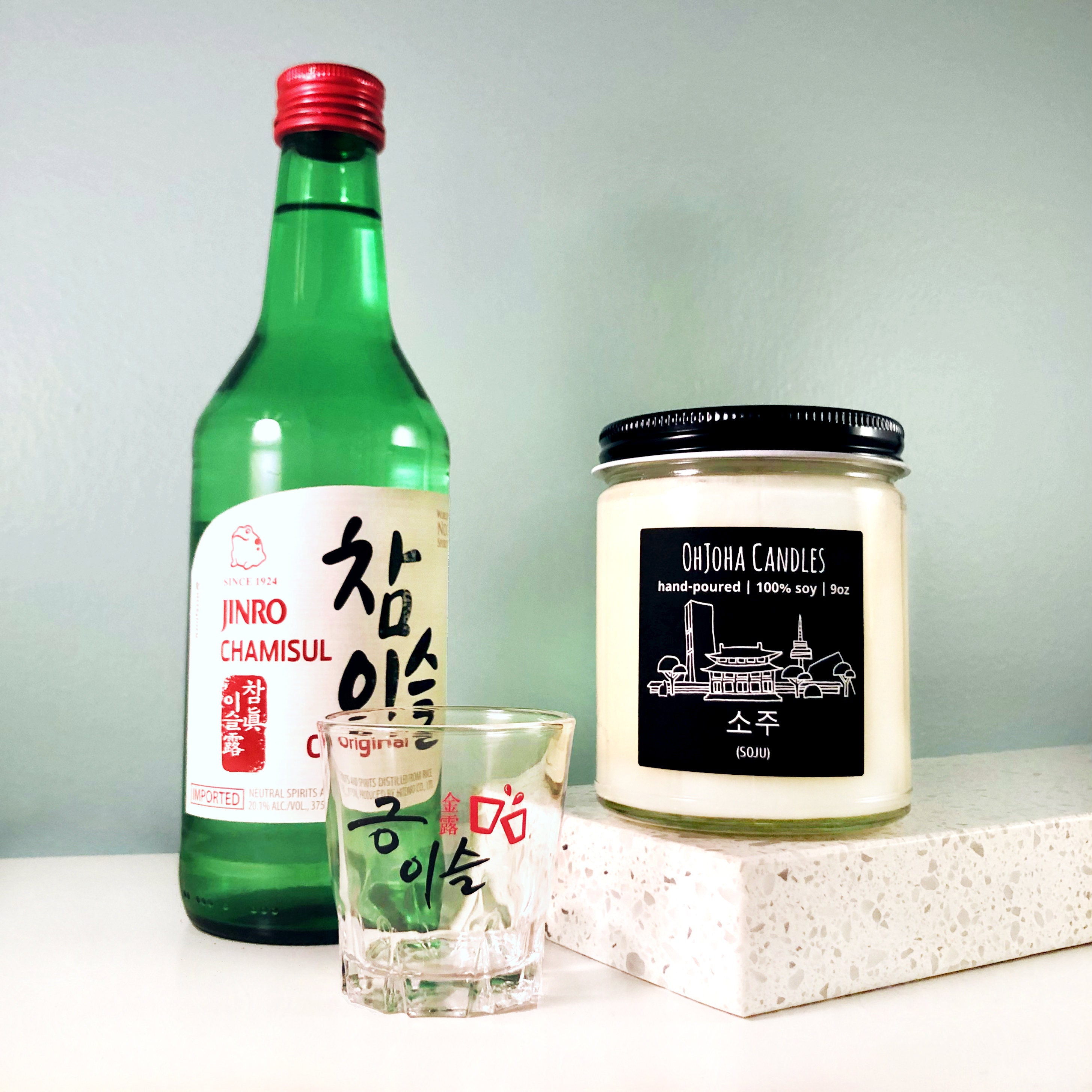 Soju Bougie de soja coréen Bougie Seoul Scents Alcool coréen -  France