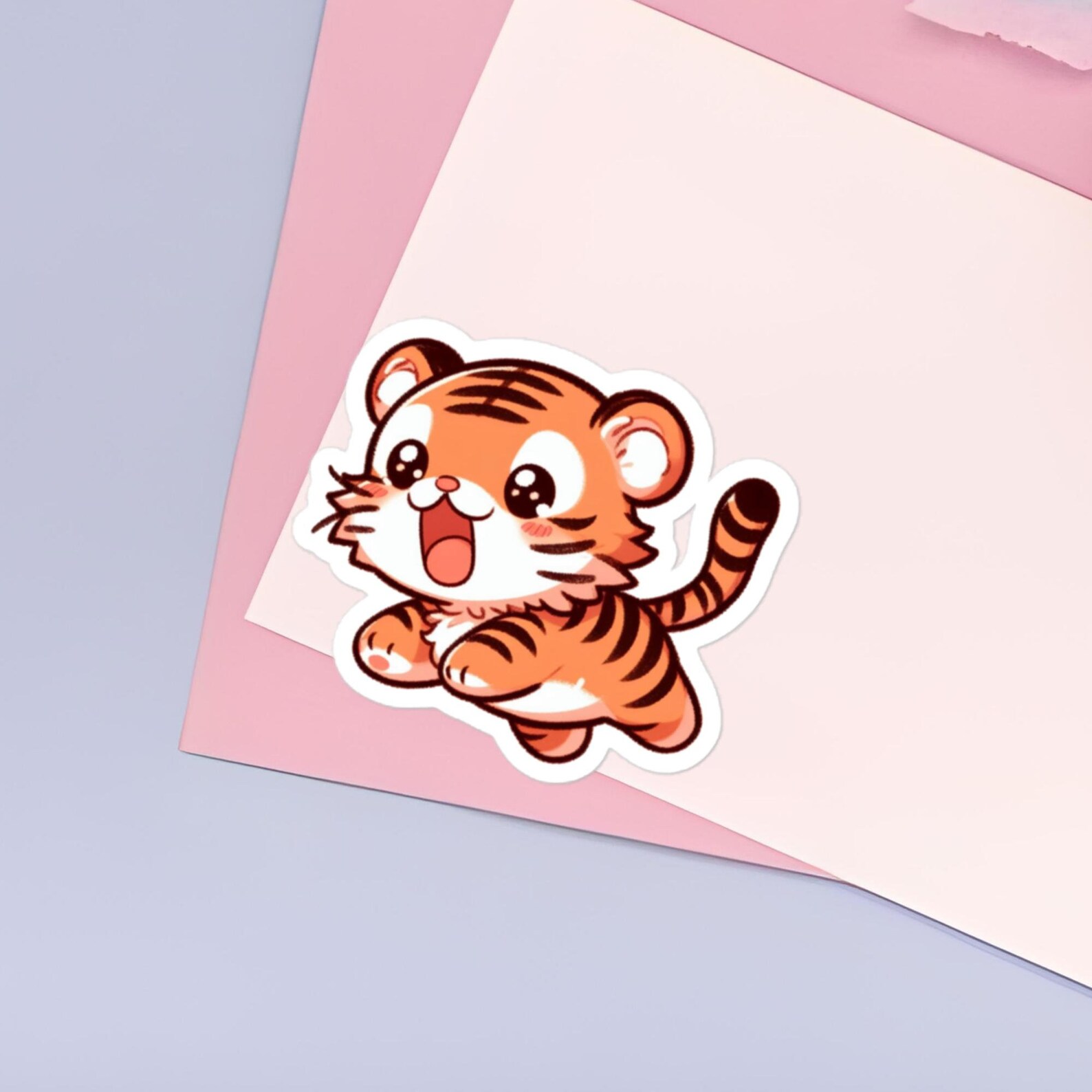 Tiger Stickers Adorable Happy Baby Tiger Sticker | Vinyl Sticker | Kawaii Sticker ...