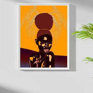 Black Girl Magic Art: Illustrazione di una donna africana (download digitale)