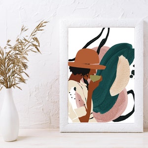 Teacup - abstract art - digital design- wall art - printable wall art - boho home decor - instant download - wall art