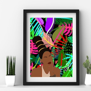 Chaos - Instant Download - printable art - black owned - black art - digital download - wall decor - original art - art decor - black girl