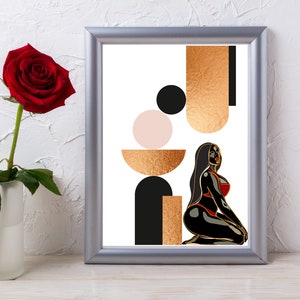 Modern Woman Art Print: Abstract Boho Wall Decor (Digital Download)