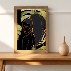 Black Girl Magic Art: Ponytail Plant Print (Digital Download)