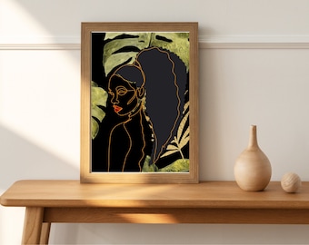 Black Girl Magic Art: Ponytail Plant Print (Digital Download)