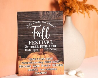 Fall Festival Flyer Template, Editable Autumn Festival Invitation, Annual Autumn Festival Flyer Template, Editable Pumpkin Patch Flyer