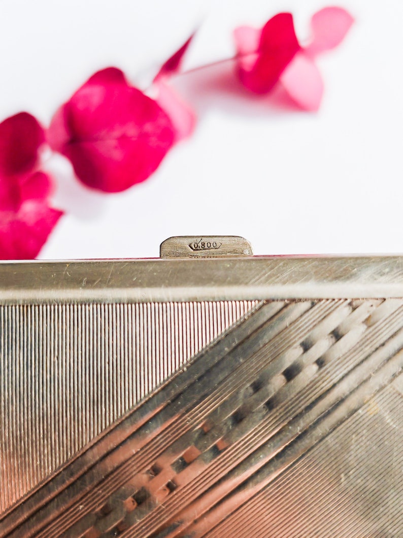 Antique Cigarette Case 800 Silver Monogram GC Art Deco Germany Etsy