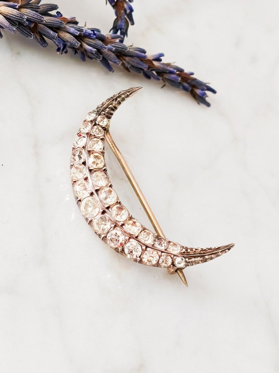 Superbe Ancienne Broche Avec Des Pierres Transparentes. - eBay