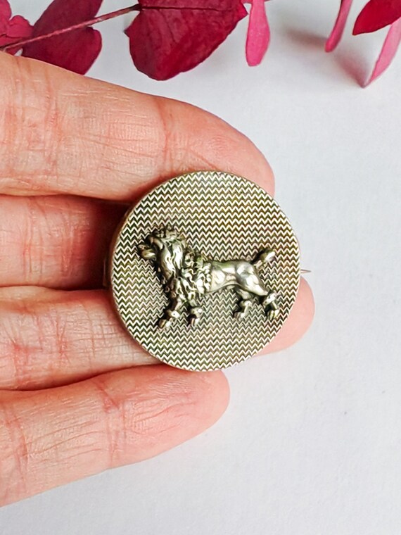 Broche caniche étain - Etain des Vieux Moulins SARL