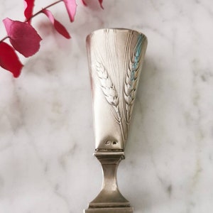 Sceau de cire cachet ancien épis de blé maison Eugene Lefebvre argent repoussé français sterling Art Nouveau France monogramme