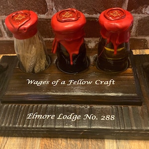 Masonic Wages of a Fellow Craft Display - Degree Work Version - Freemason Wall Decor