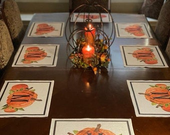 Fall/Thanksgiving Pumpkin Placemats (set of 4)