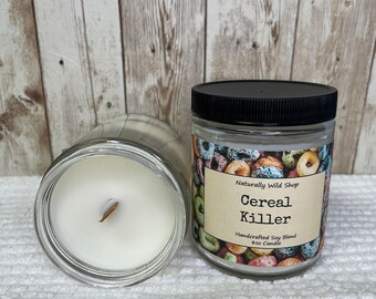 Cereal Killer (Fruit Loops) 8oz Candle - Cereal Candle - Fruit Loops Candle - Saturday Cartoons Candle